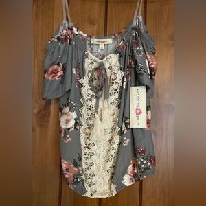Wishful park floral off shoulder top